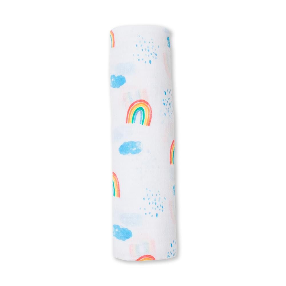 Lulujo Muslin Cotton Swaddle | Rainbow Sky