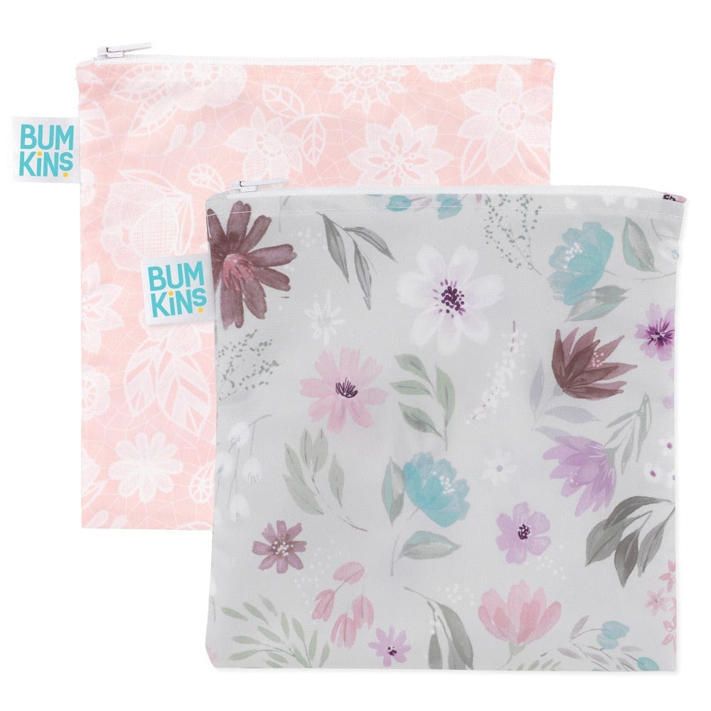 Bumkins 2pk Large Snackbag | Floral By BUMKINS Canada - 56407