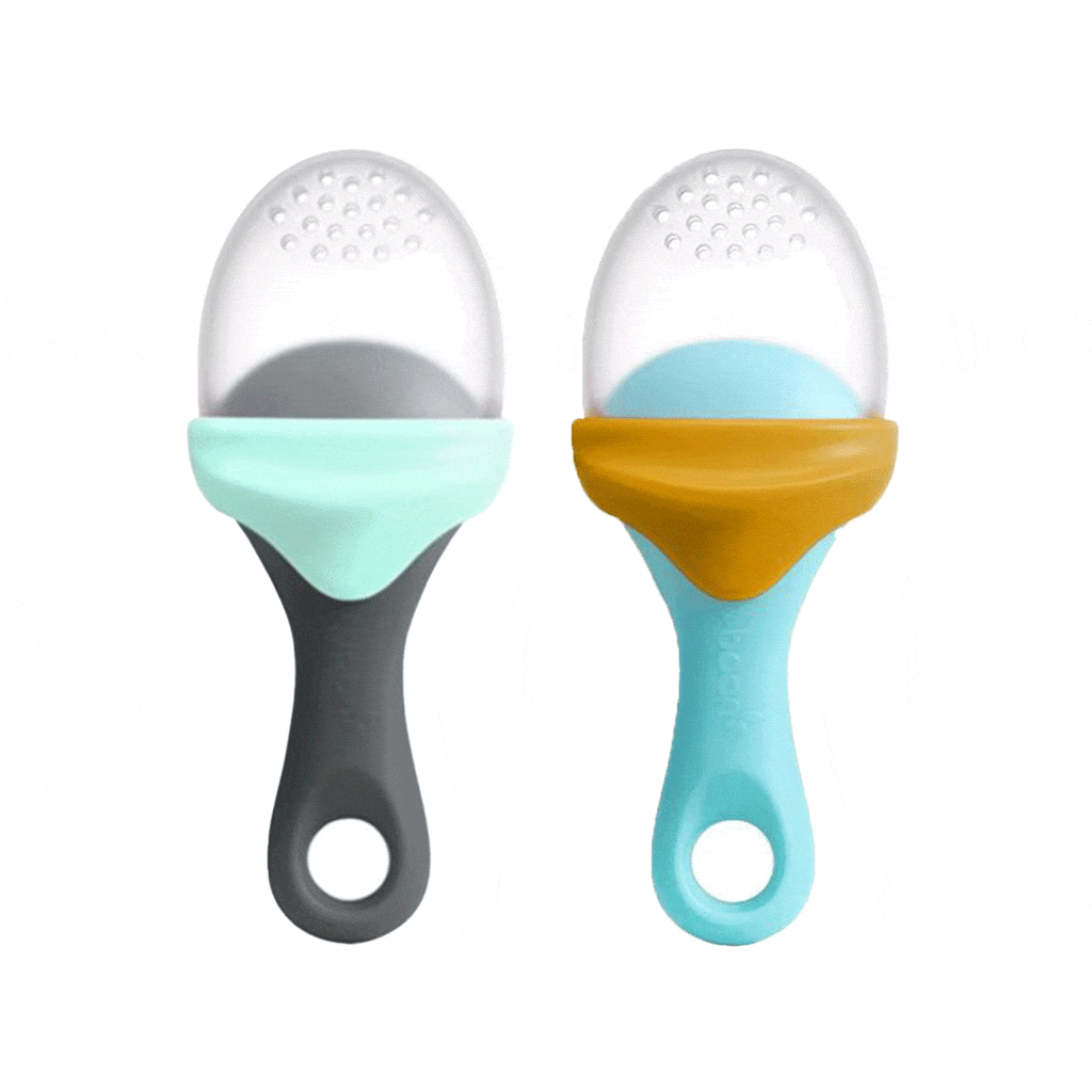 Boon Pulp Silicone Feeder 2 Pack | Mustard/Blue & Mint/Grey