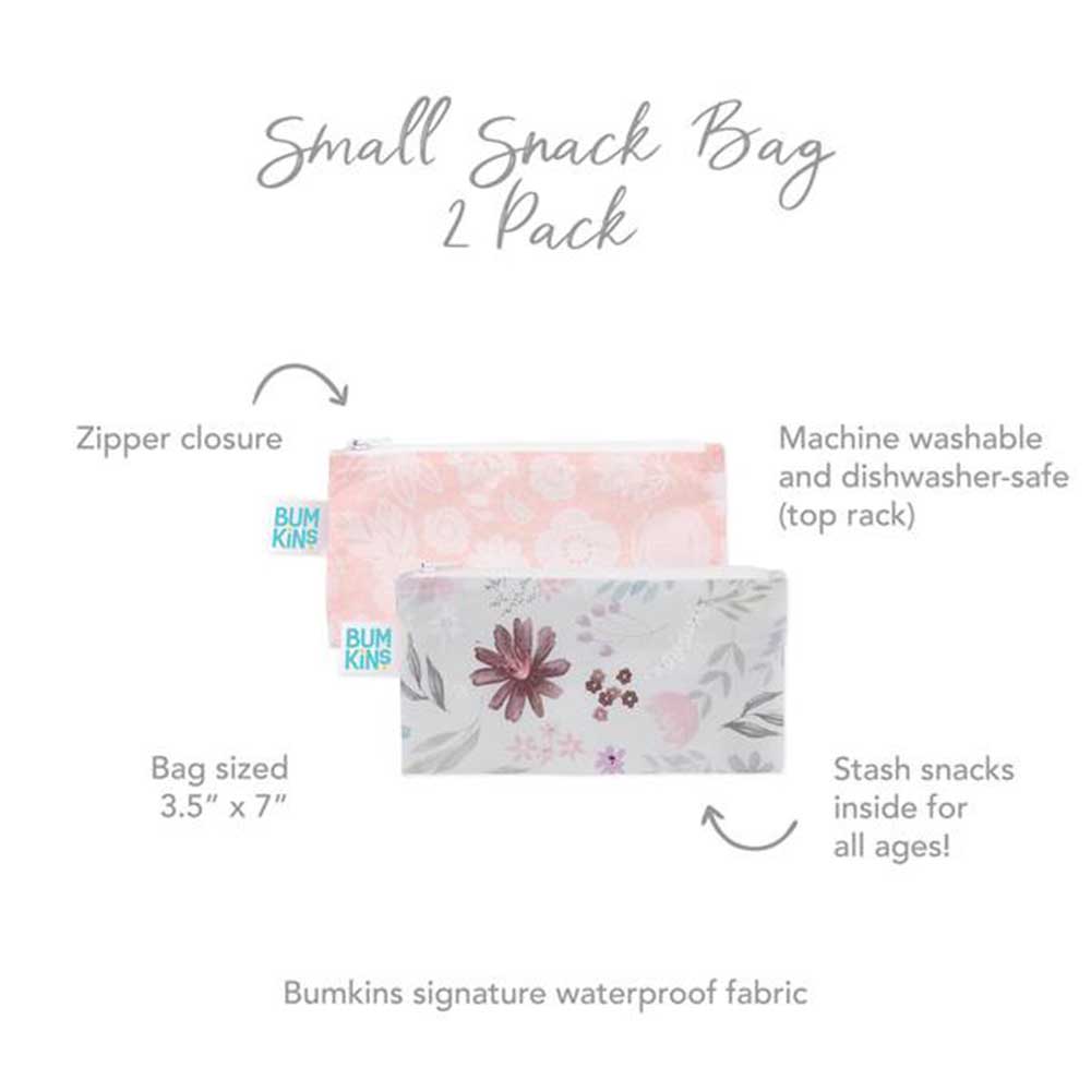 Bumkins 2 Pack Snackbag - Small - Floral