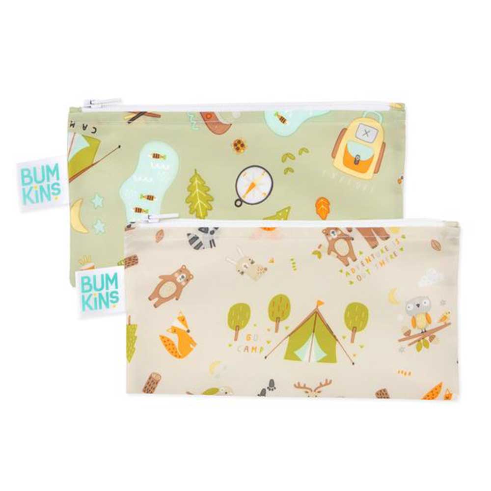 Bumkins 2 Pack Snackbag - Small - Happy Campers