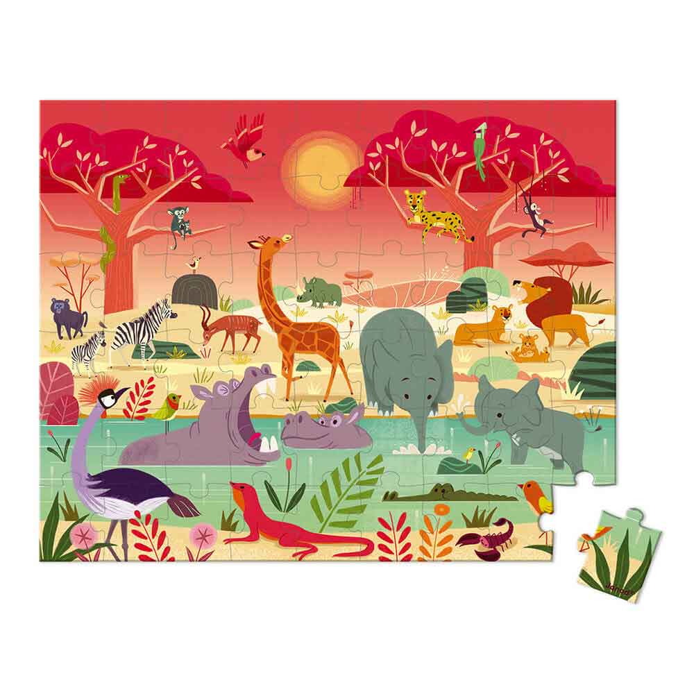 Janod 54 Piece Puzzle - Animal Reserve By JANOD Canada - 62325