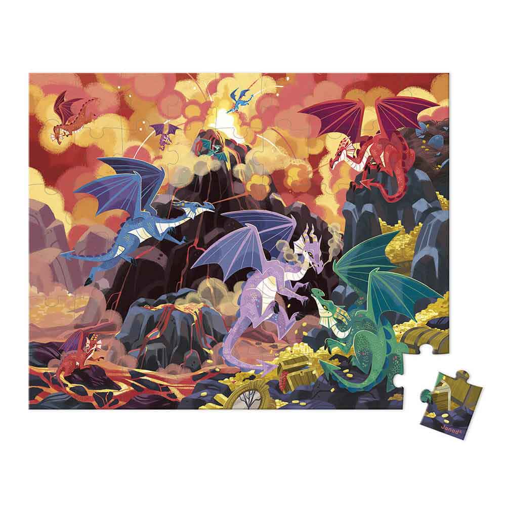 Janod 54 Piece Puzzle - Fiery Dragons By JANOD Canada - 65062