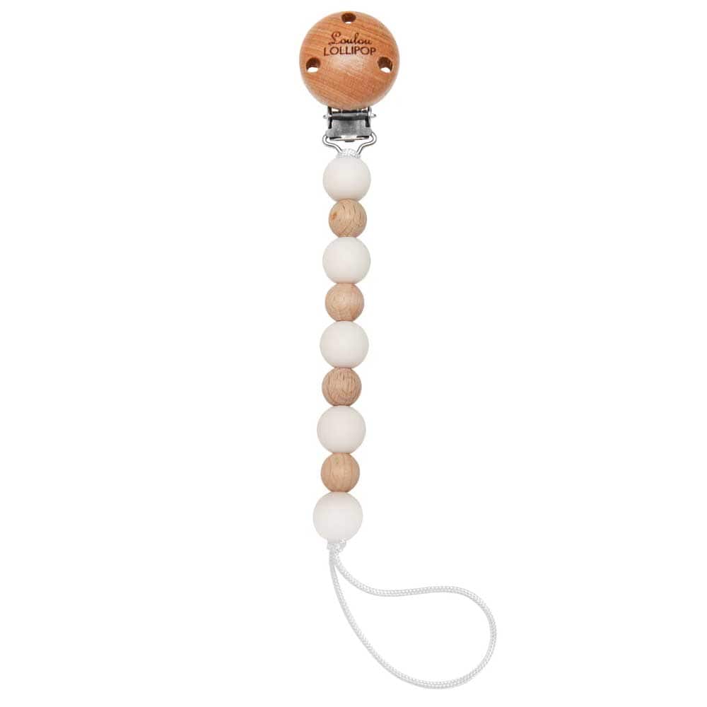 Loulou Lollipop Celeste Pacifier Clip - Ecru By LOULOU LOLLIPOP Canada - 66088