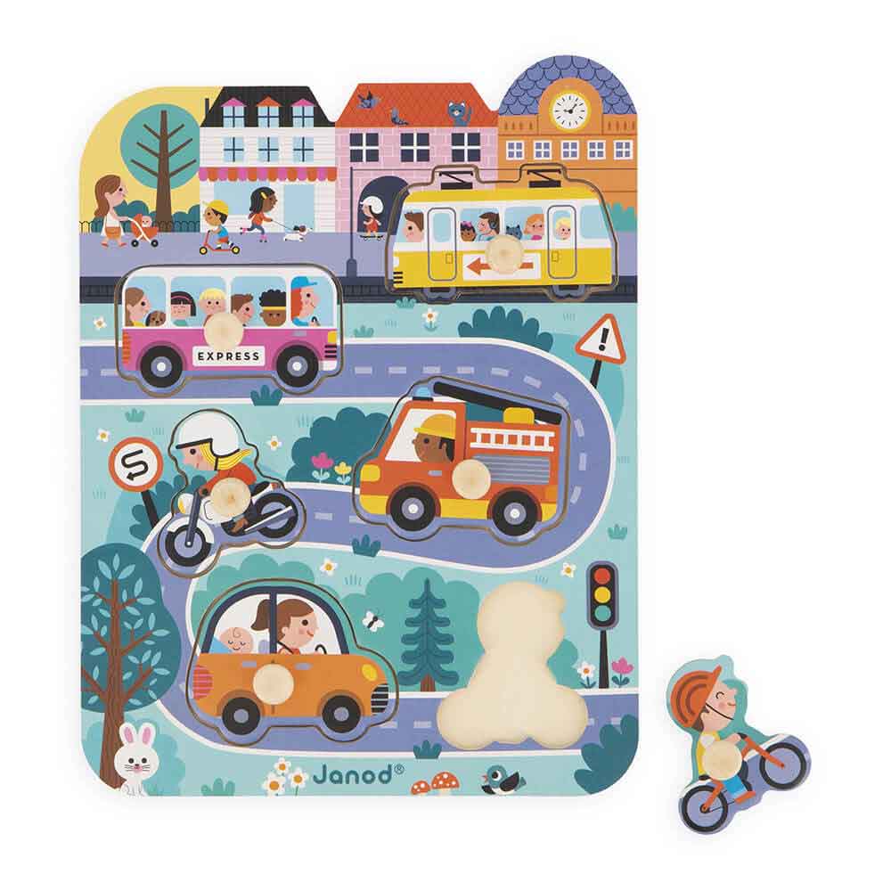 Janod Wooden Puzzle - In The Town By JANOD Canada - 66229