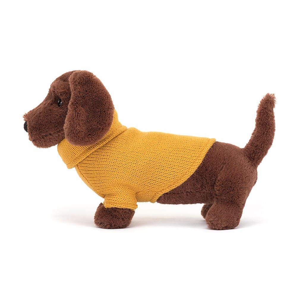 Jellycat Sweater Sausage Dog - Yellow By JELLYCAT Canada - 66602