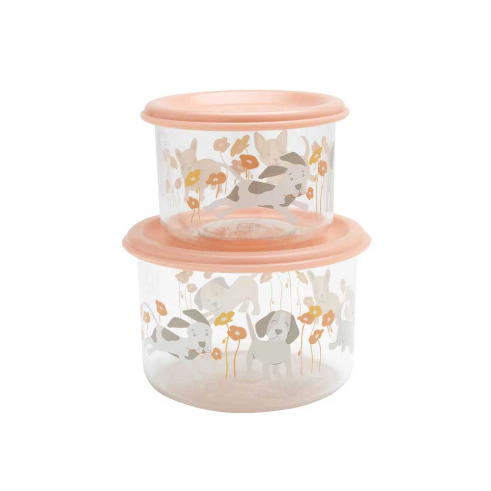 Sugarbooger Good Lunch Snack Containers - Puppies & Poppies - Small By SUGARBOOGER Canada - 66779