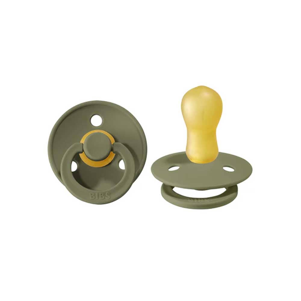 SIZE 1 (0-6M) / OLIVE Bibs Original Latex Pacifiers 2 Pack - Olive By BIBS Canada - 66823
