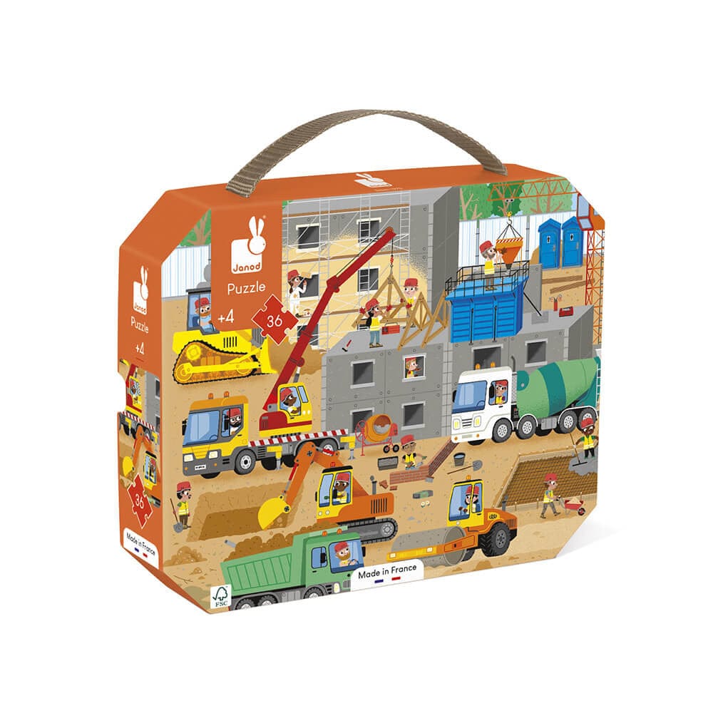 Janod 36 Pieces Puzzle - Construction Site By JANOD Canada - 67798