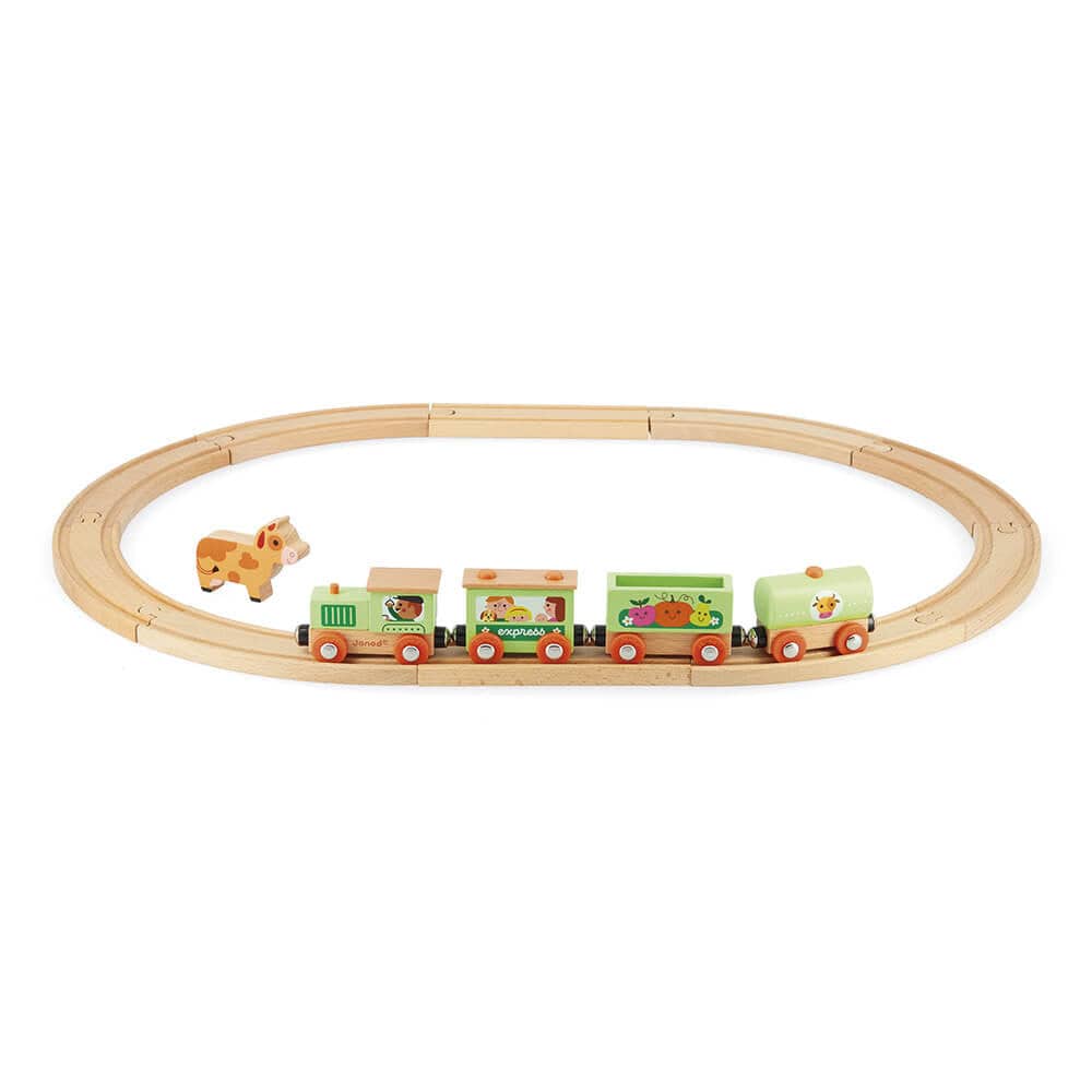 Janod Story Farm Train with Tracks By JANOD Canada - 67801