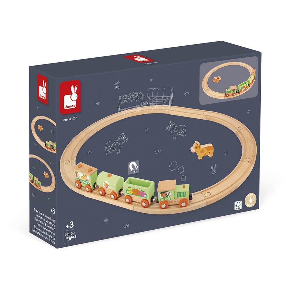 Janod Story Farm Train with Tracks By JANOD Canada - 67801