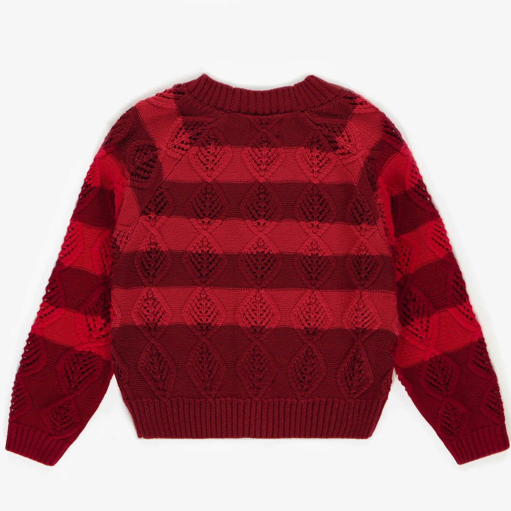 M Souris Mini Knitted Striped Cardigan - Red By SOURIS MINI Canada - 70440
