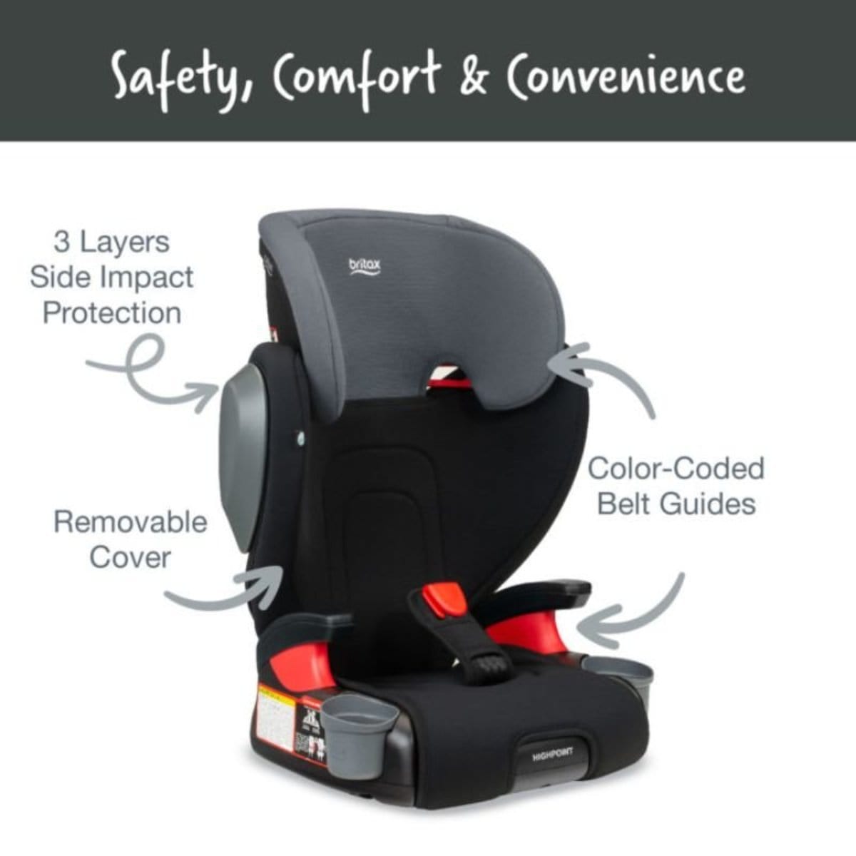britax hippo car seat Britax Highpoint Booster Seat - Black Ombre