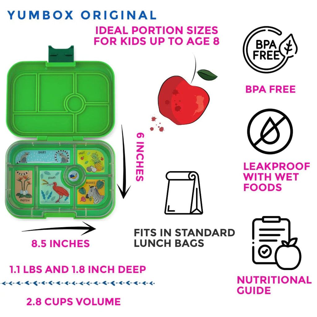 Yumbox Original 6 Compartment Bento Box - Bamboo Green By YUMBOX Canada - 72254