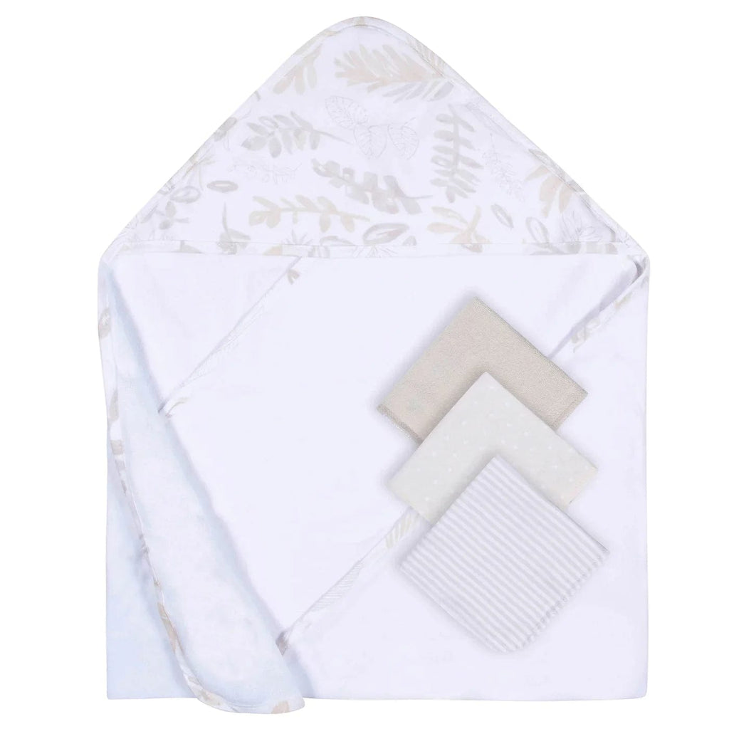 Just Born 4 Piece Hooded Towel Set - Natural Leaves By JUST BORN Canada - 72406