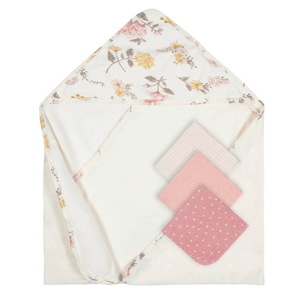 Just Born 4 Piece Hooded Towel Set - Vintage Floral By JUST BORN Canada - 72408