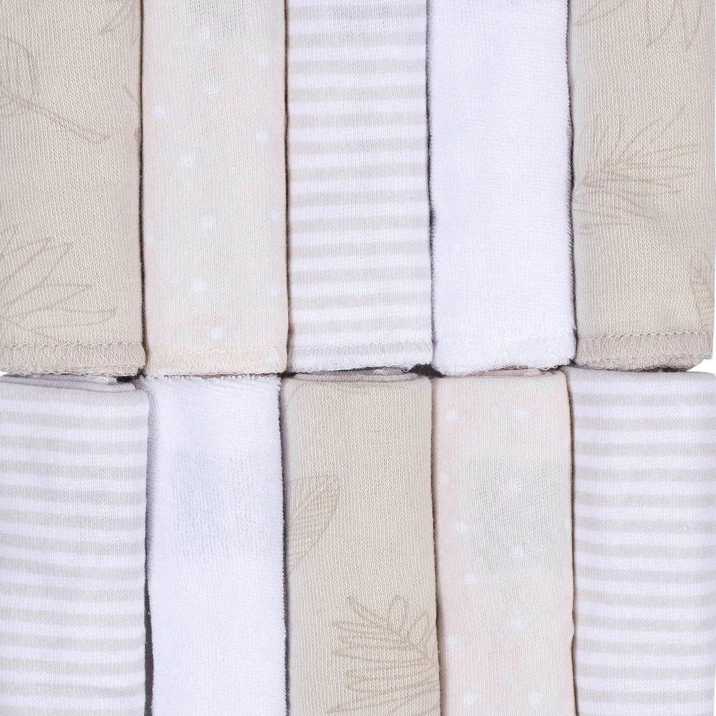 Just Born 10 Pack Washcloths - Natural Leaves By JUST BORN Canada - 72427