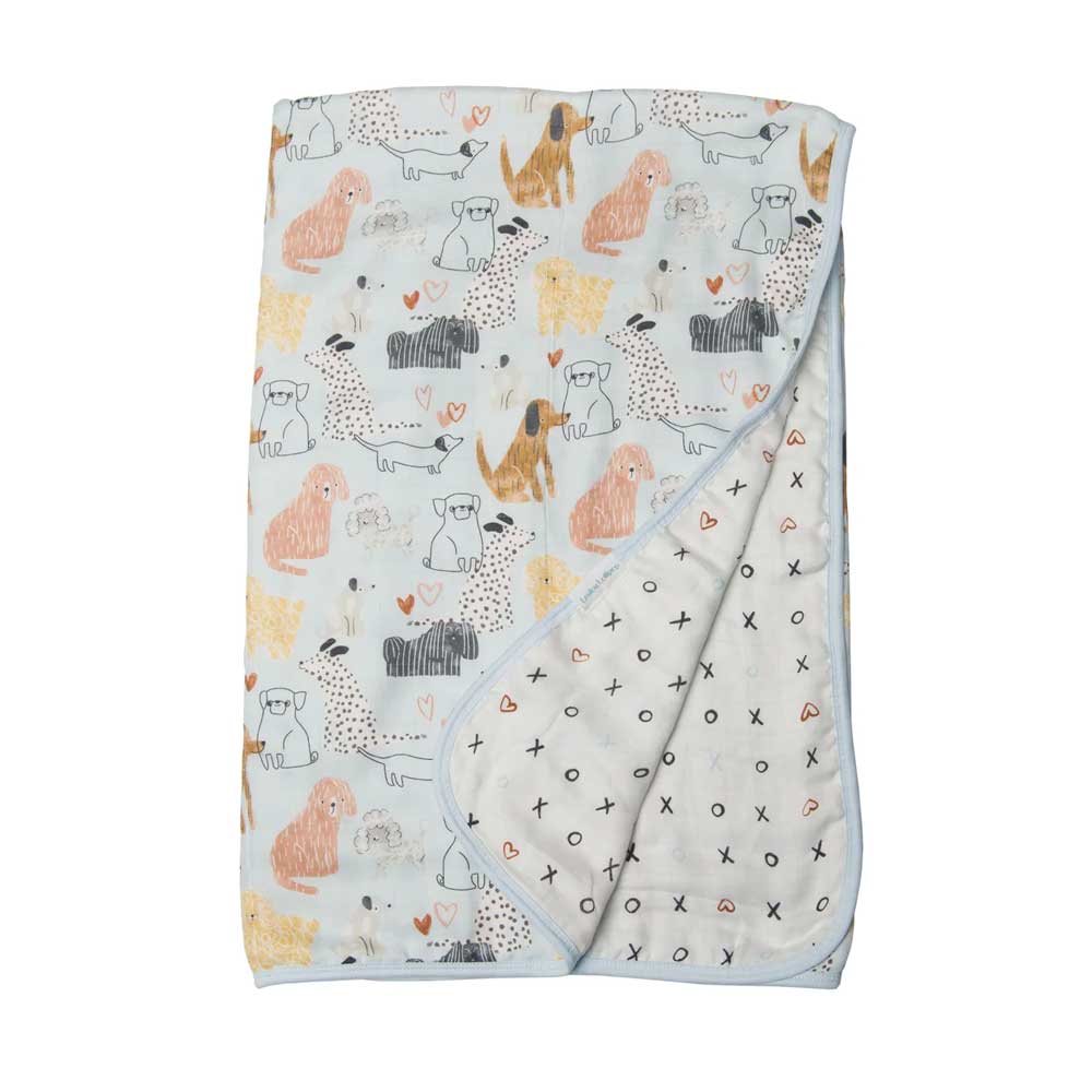 Loulou Lollipop Muslin Quilt Blanket - Honey Puppies By LOULOU LOLLIPOP Canada - 72745