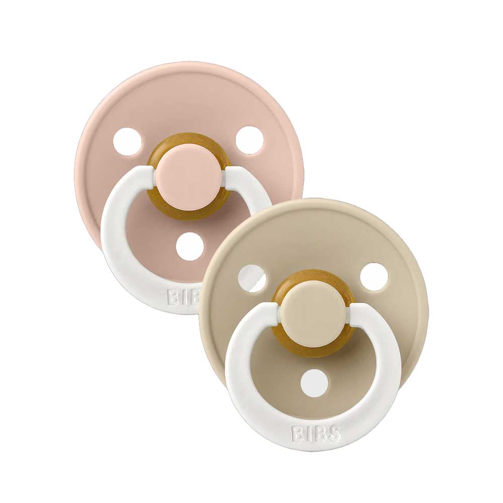 Bibs Original Latex Pacifiers 2 Pack - Blush Glow/Vanilla Glow - Ships ...