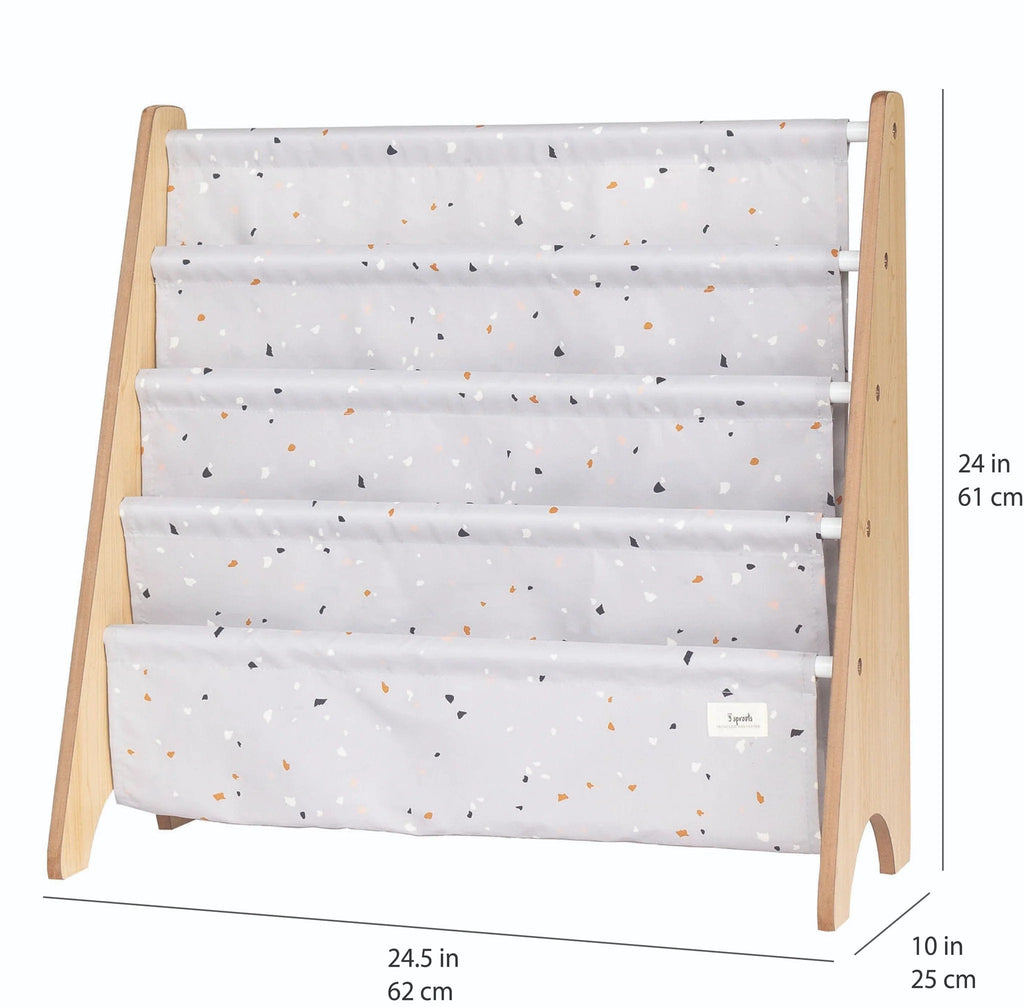 3 Sprouts Recycled Fabric Book Rack - Terrazzo Light Gray By 3 SPROUTS Canada - 74175
