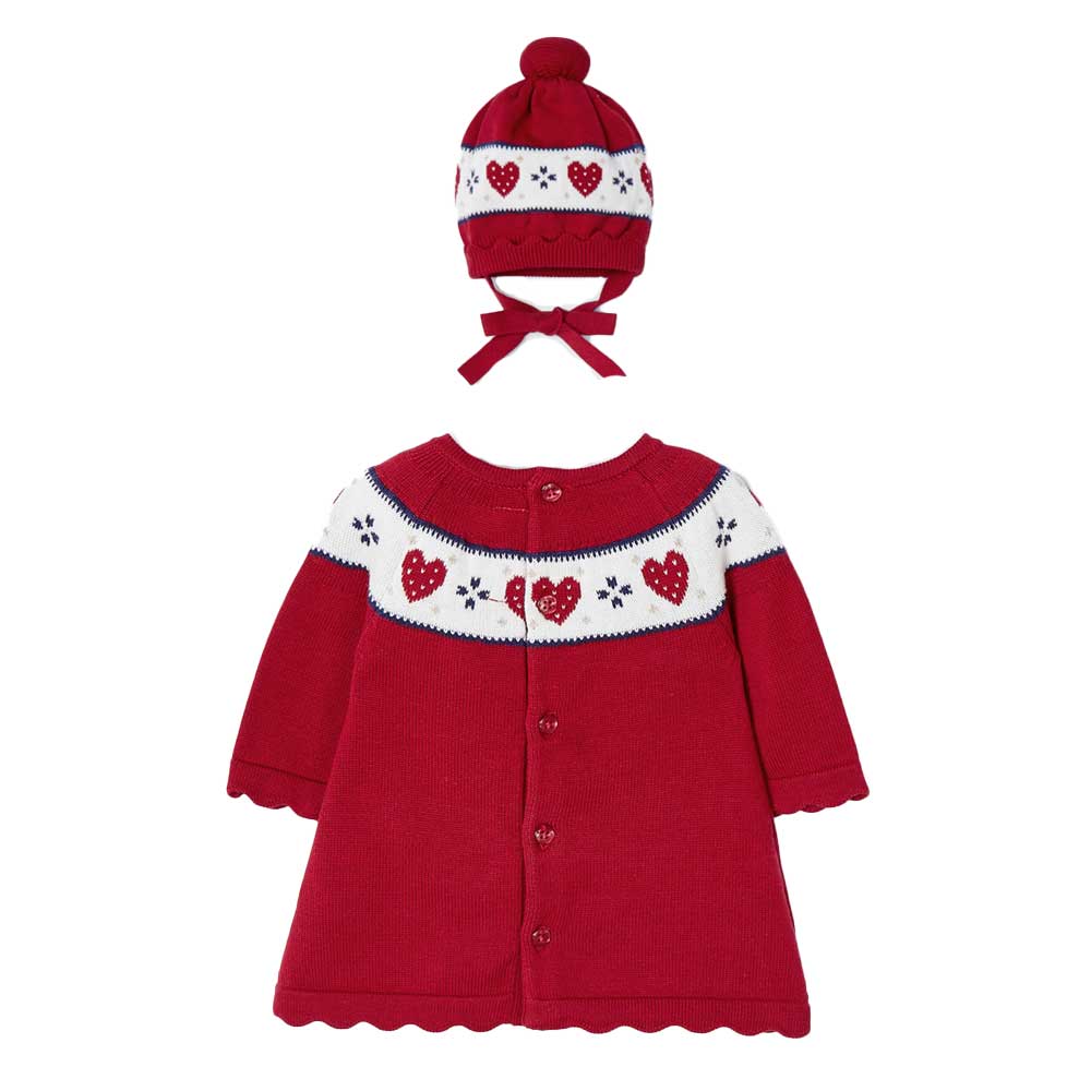 Mayoral Baby Girl Knitted Dress with Hat - Red By MAYORAL Canada -
