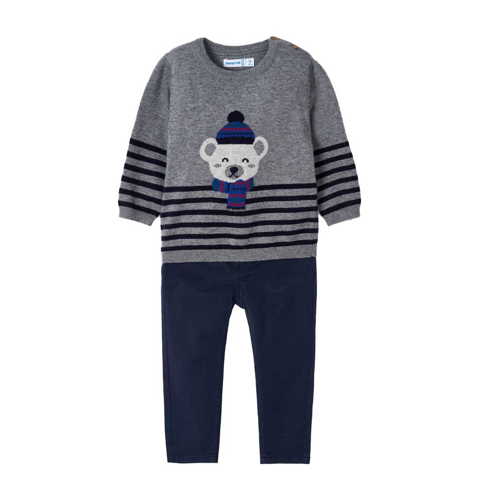 Mayoral Baby Intarsia Knitted Set - Navy By MAYORAL Canada -