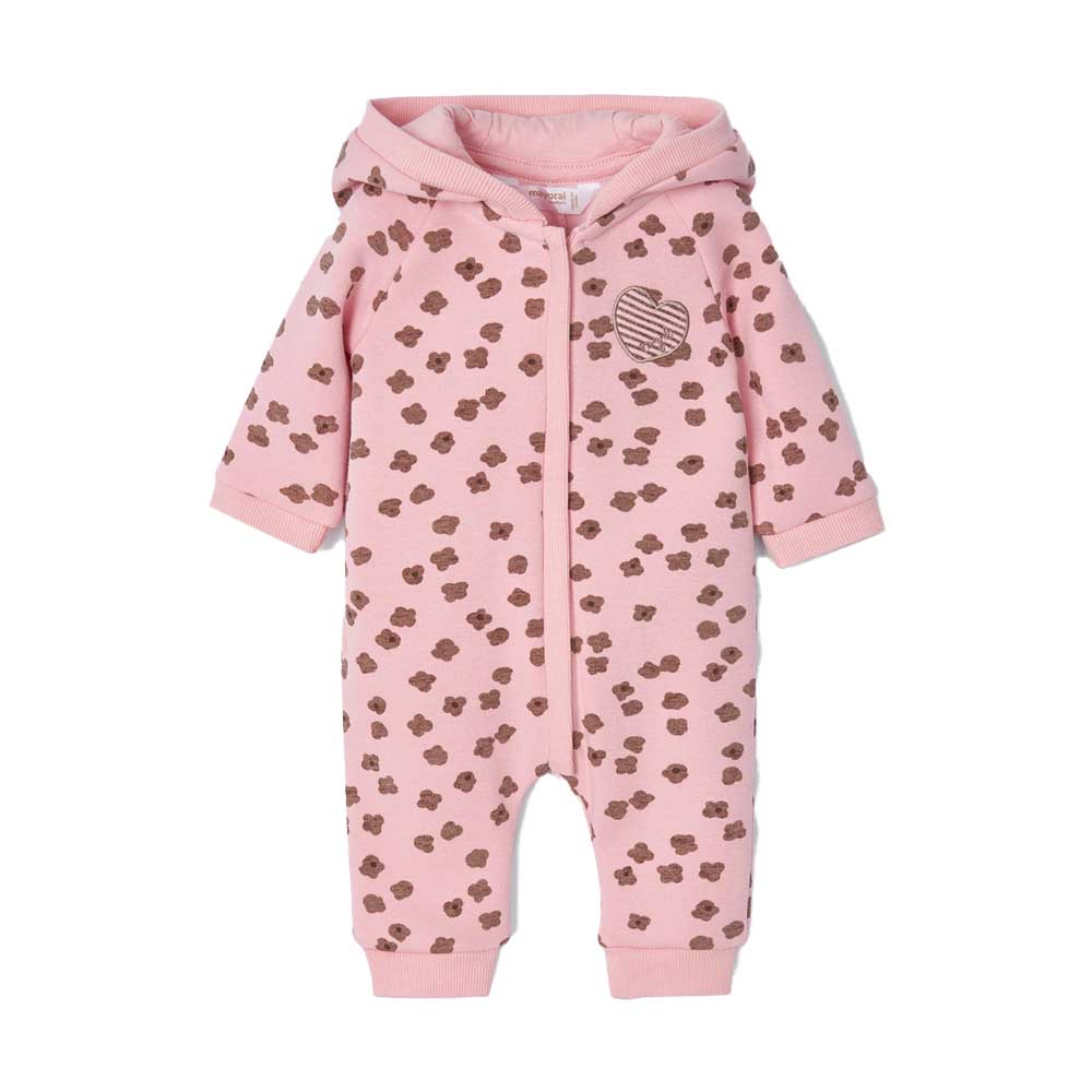 Mayoral Hooded Baby Romper - Blush By MAYORAL Canada -