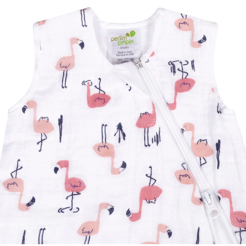 Perlimpinpin Cotton Muslin Sleep Bag - Flamingos By PERLIMPINPIN Canada -