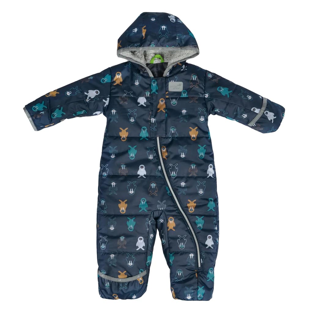 Perlimpinpin One Piece Baby Snowsuit - Anthracite Walrus By PERLIMPINPIN Canada -