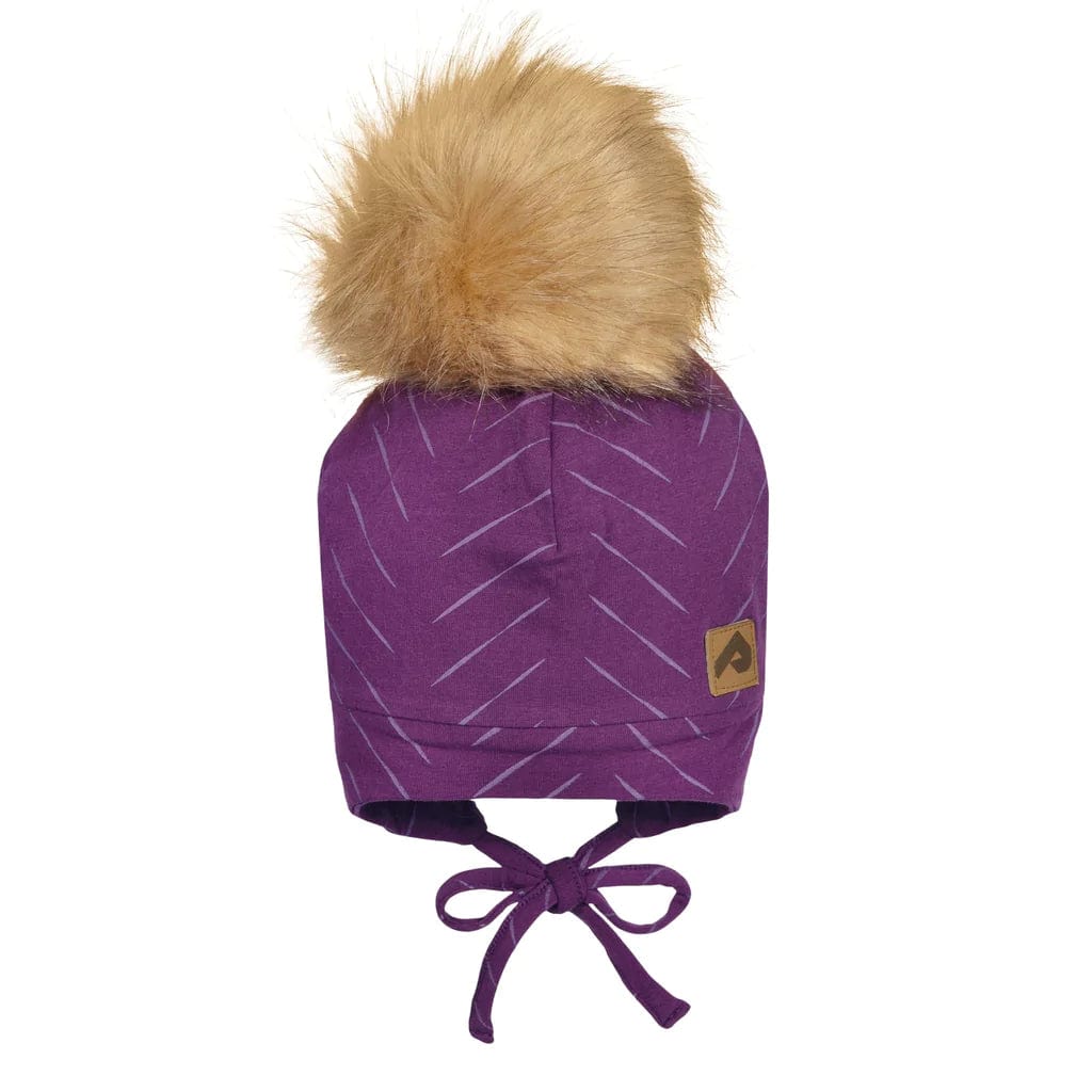 Perlimpinpin Tuque with Ears and Pompom - Chevron Pensee By PERLIMPINPIN Canada -