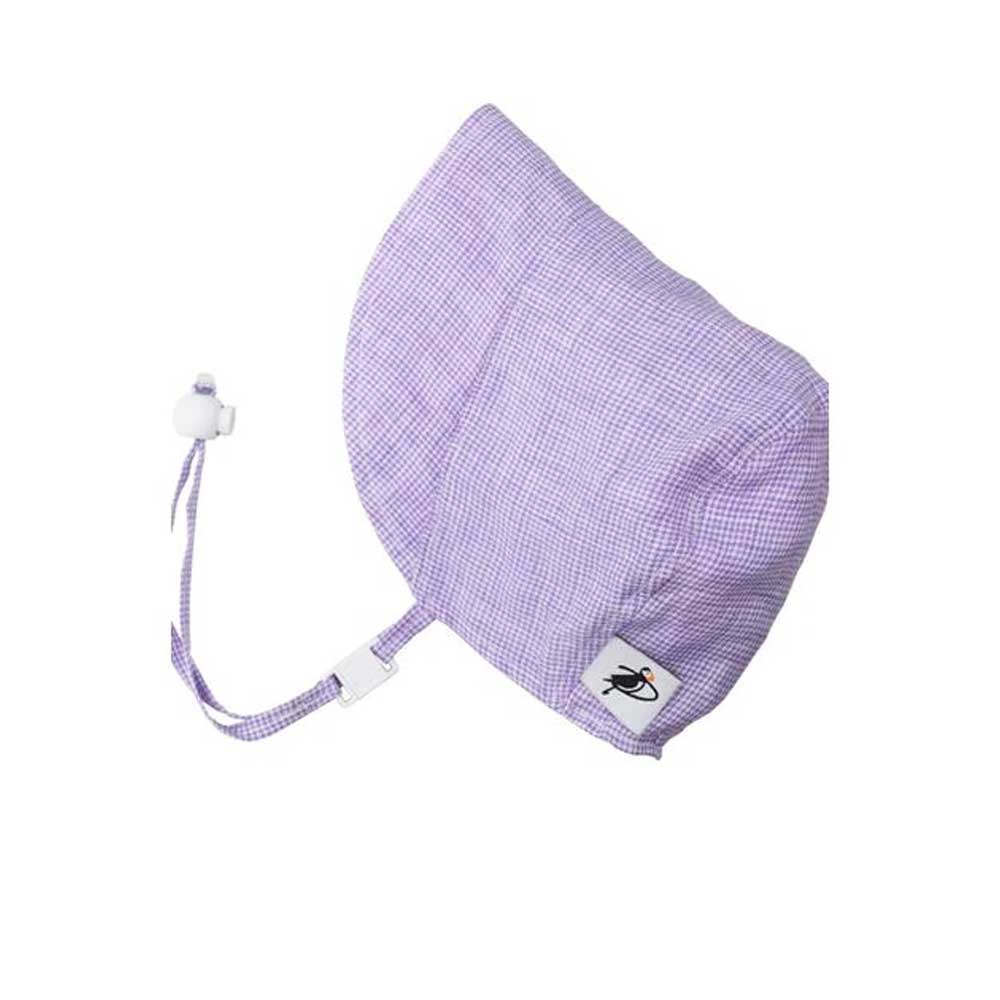 Puffin Gear Summer Day Linen Bonnet - Lavender Check By PUFFIN GEAR Canada -