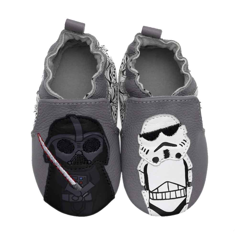 18-24M / THE EMPIRE Robeez Star Wars The Empire Soft Soles - Grey By ROBEEZ Canada - 65658