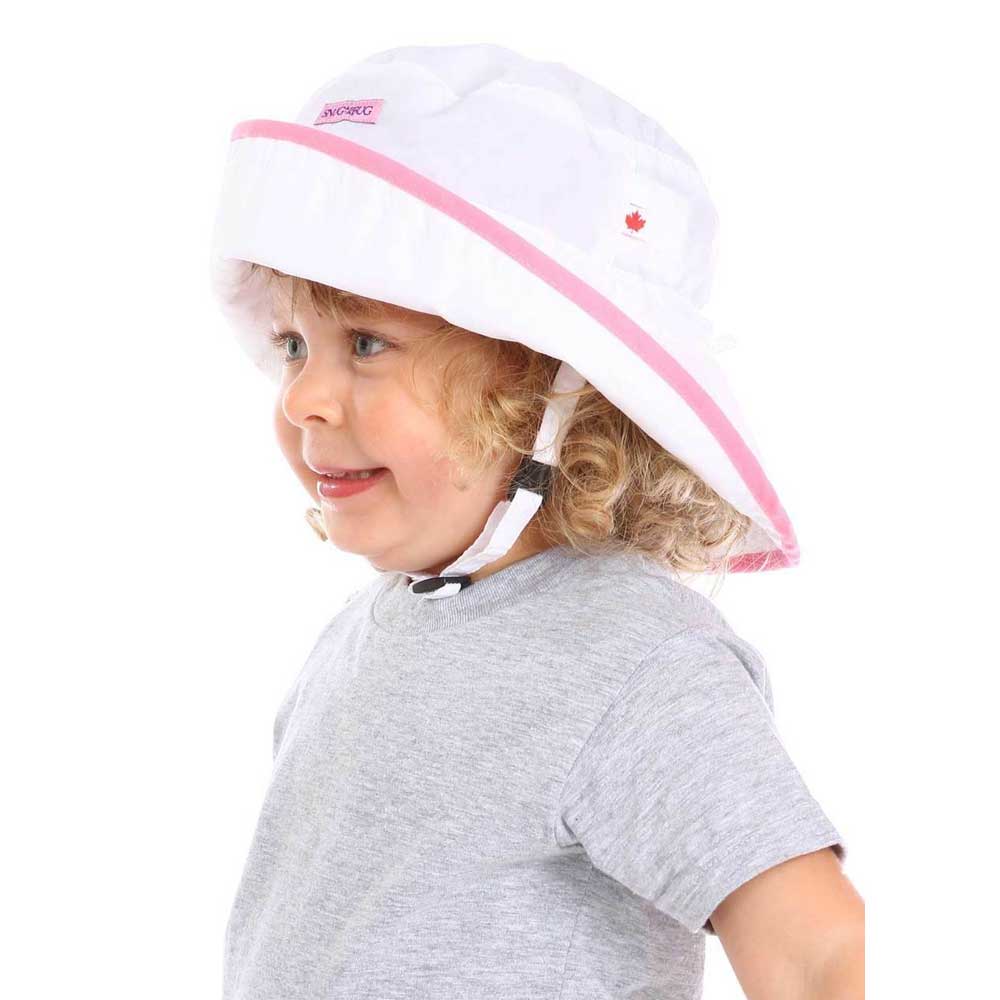 Snug As A Bug UPF 50 Adjustable Sun Hat - White/Pink By SNUG AS A BUG Canada -