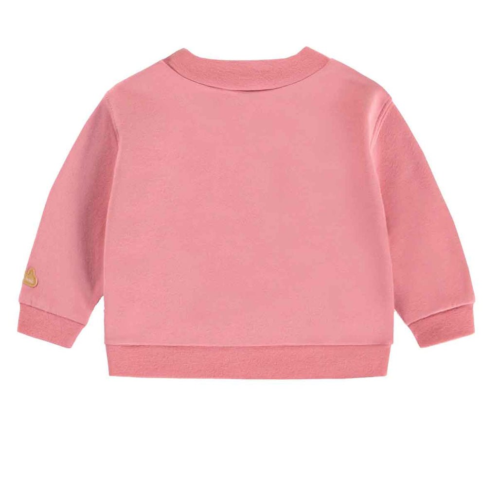 Souris Mini Baby Girl French Terry Crewneck Sweatshirt | Pink By SOURIS MINI Canada -