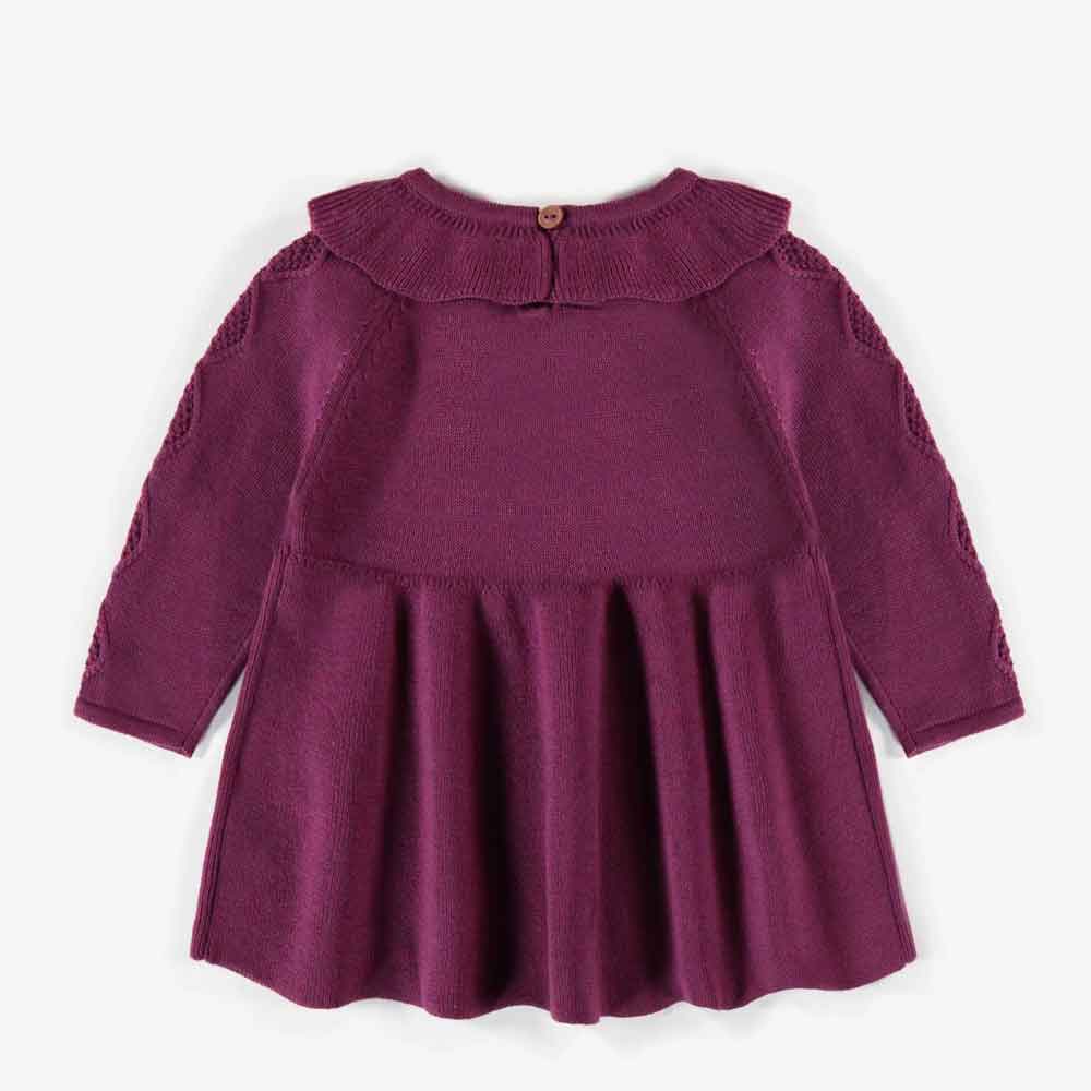 Souris Mini Baby Girl Knitted Dress - Purple By SOURIS MINI Canada -