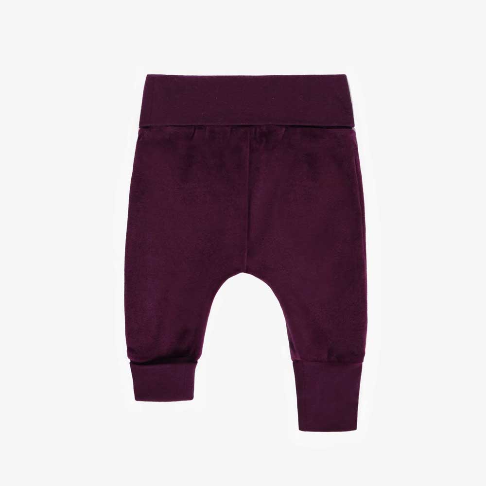 Souris Mini Baby Velvet Evolutive Pants - Dark Purple By SOURIS MINI Canada -