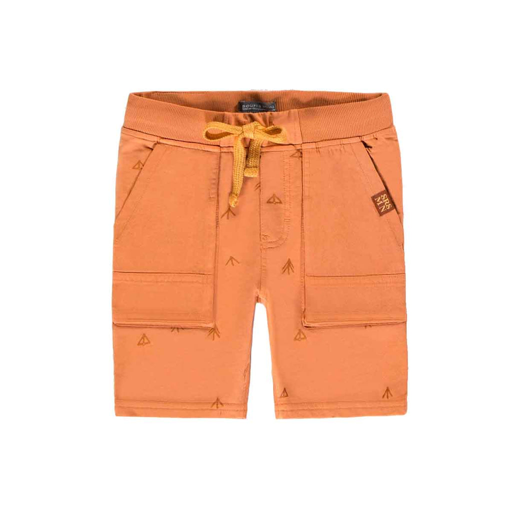 Souris Mini Boy's French Cotton Jog Short | Orange Trees By SOURIS MINI Canada -