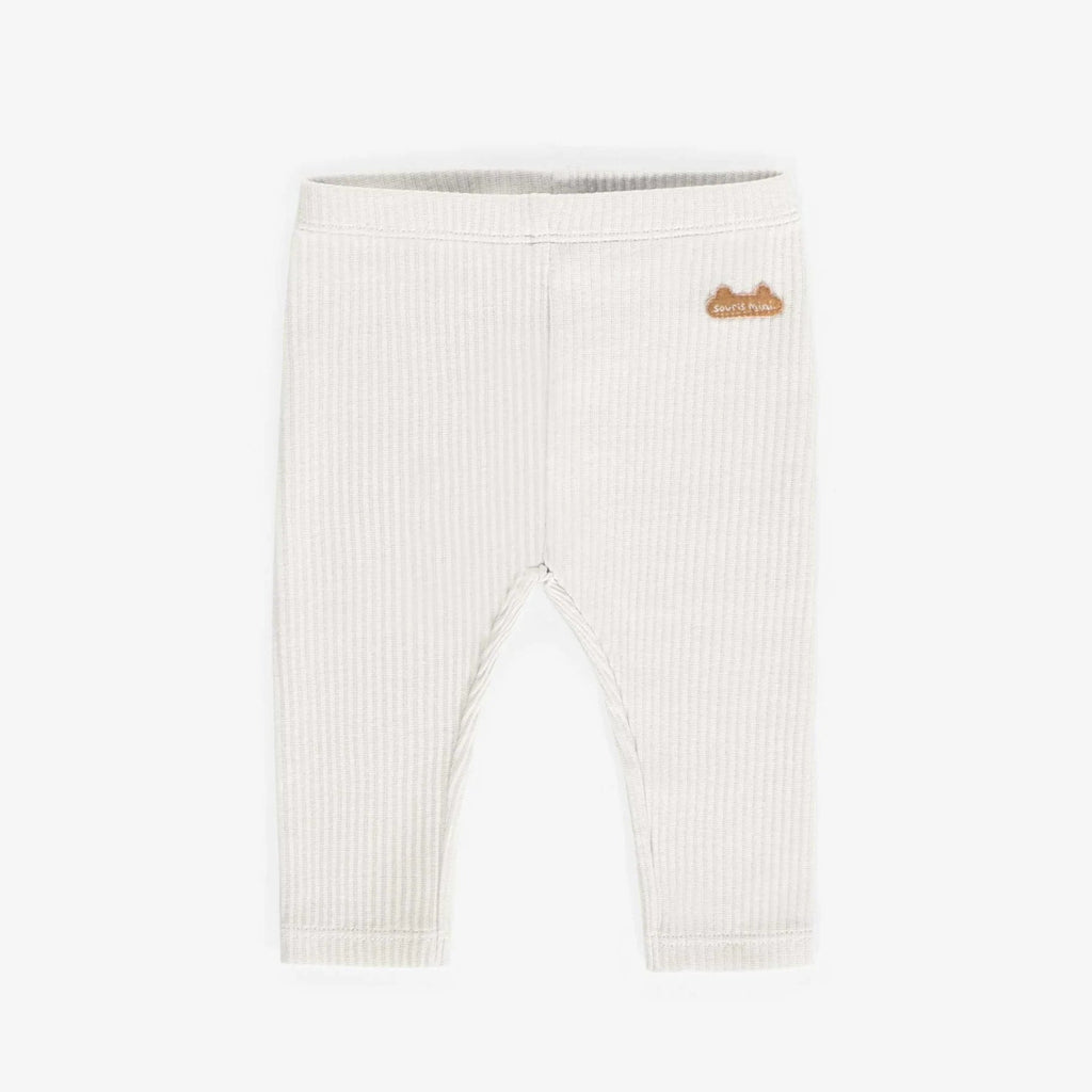Souris Mini Cotton Baby Leggings - Cream By SOURIS MINI Canada -