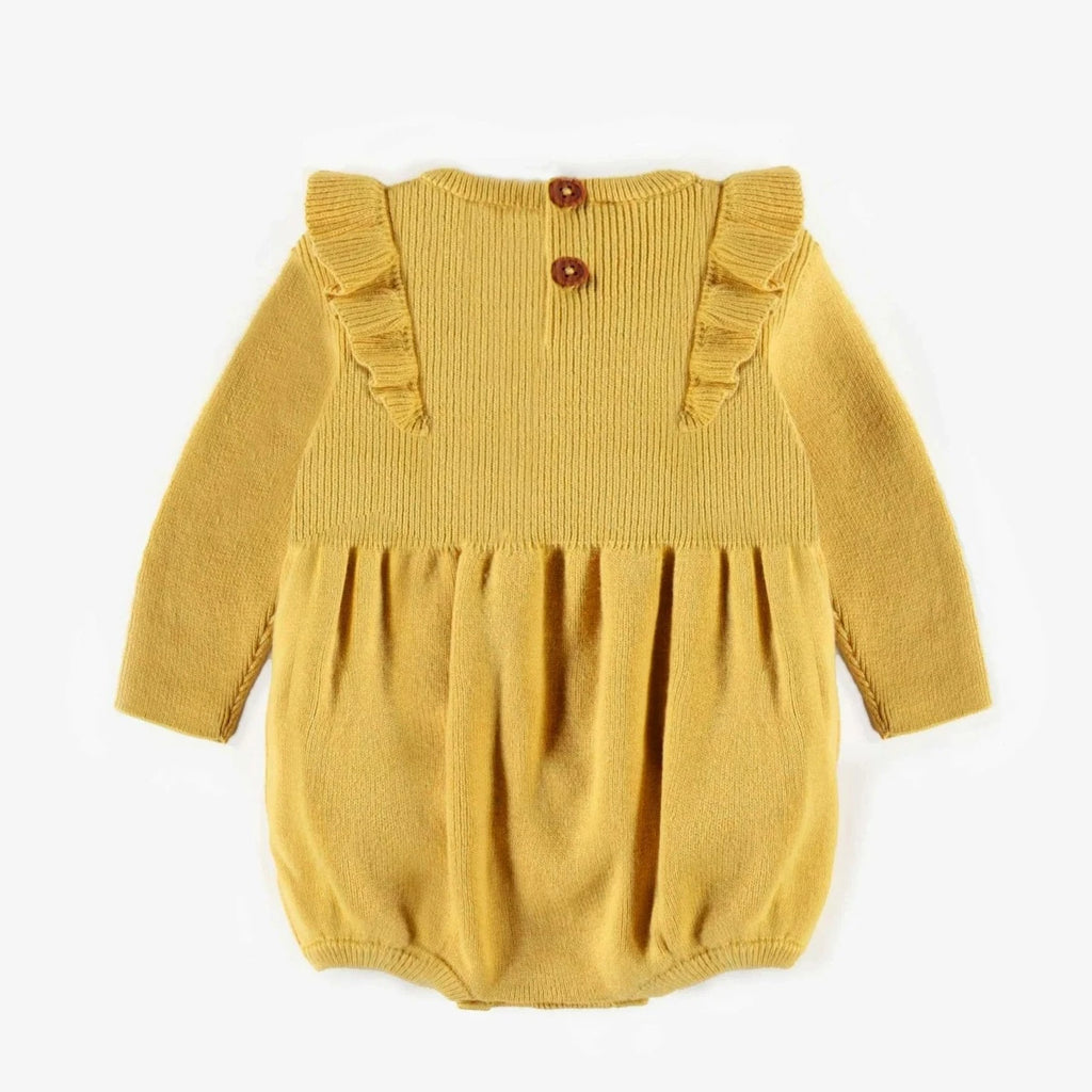 Souris Mini Knit Bubble Romper - Yellow By SOURIS MINI Canada -