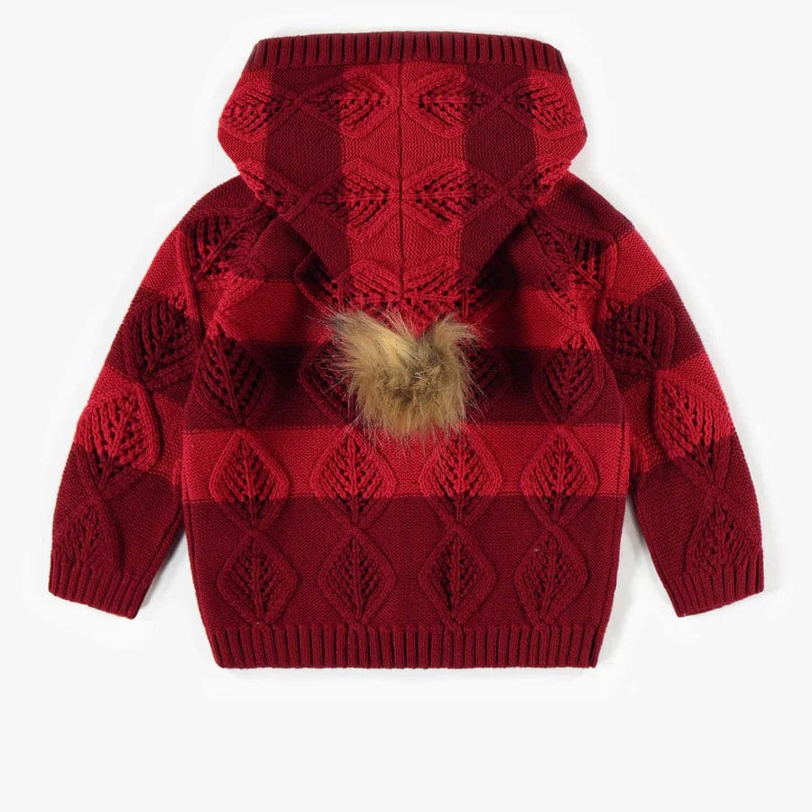 Souris Mini Knitted Hooded Sweater - Red By SOURIS MINI Canada -