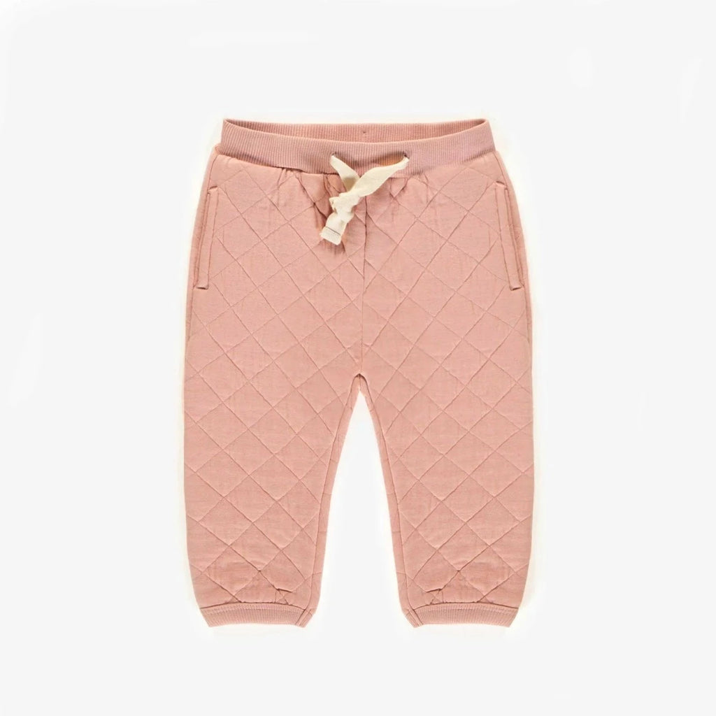 Souris Mini Quilted Jersey Joggers - Old Pink By SOURIS MINI Canada -