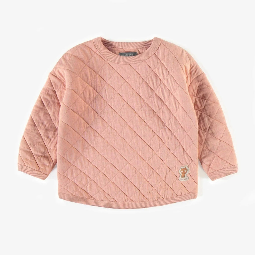 Souris Mini Quilted Jersey Sweater - Old Pink By SOURIS MINI Canada -