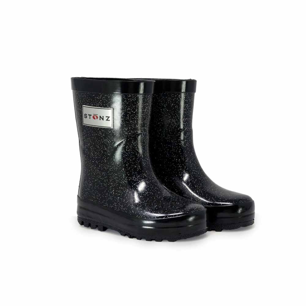Stonz Rain Boots | Black Glitter By STONZ Canada -